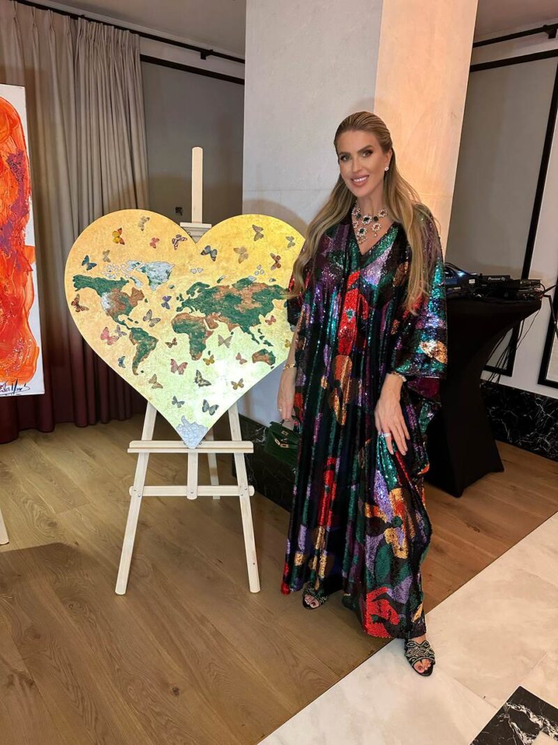 Eco-Artist and Philanthropist Natalia Kapchuk attended Better World Fund Gala Dinner and Charity Auction during which her artwork Planet of Love (2022) was sold